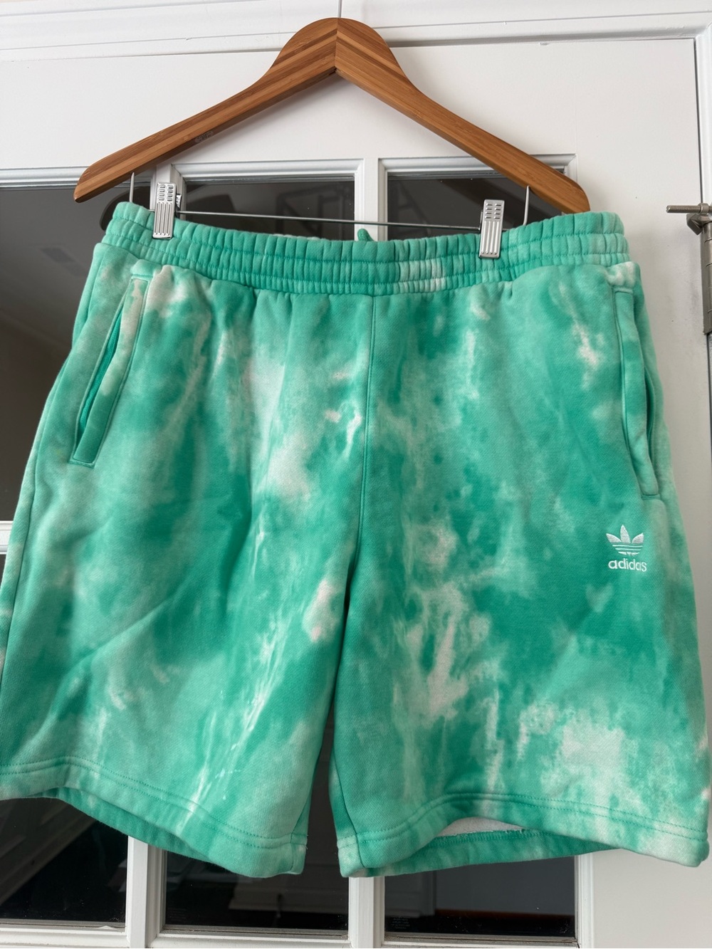 adidas Men's Mint Green Tie-Dye Athletic Shorts